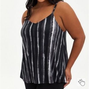 Torrid Black Wash Stripe Swing Super Soft Cami Size 2